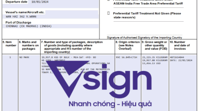 Phương thức xác minh mới đối với C/O mẫu AI do Ấn Độ cấp